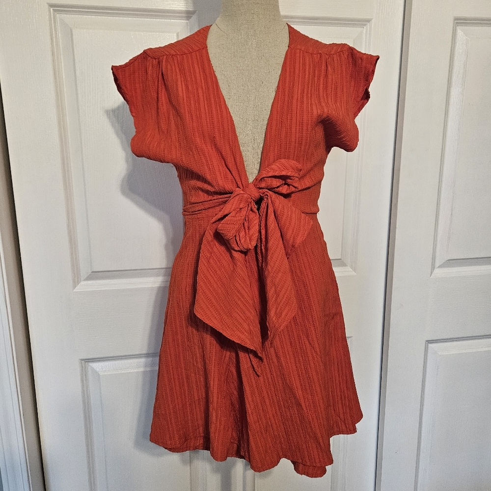 Angel Biba Red Tie Front Dress